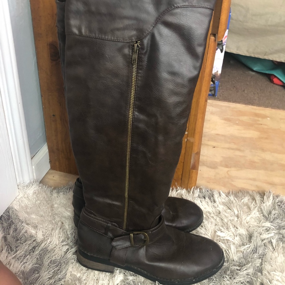 COPY - Charlotte Russe brown leather knee high bo…